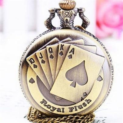 포커 금색 회중 시계_여행 기념품 쥬얼리 영화 기념일 생일선물